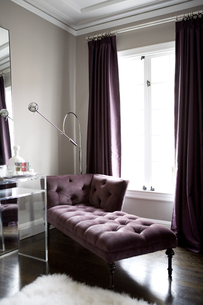 Example of a trendy living room design in San Francisco with gray walls
