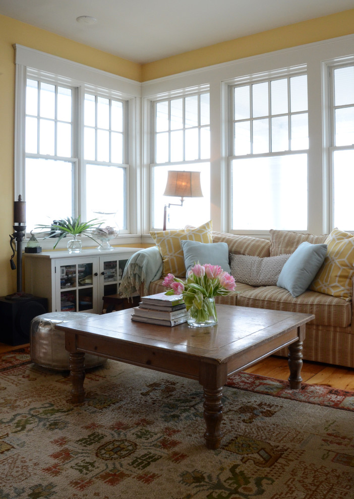 Inspiration for a coastal living room remodel in Boston