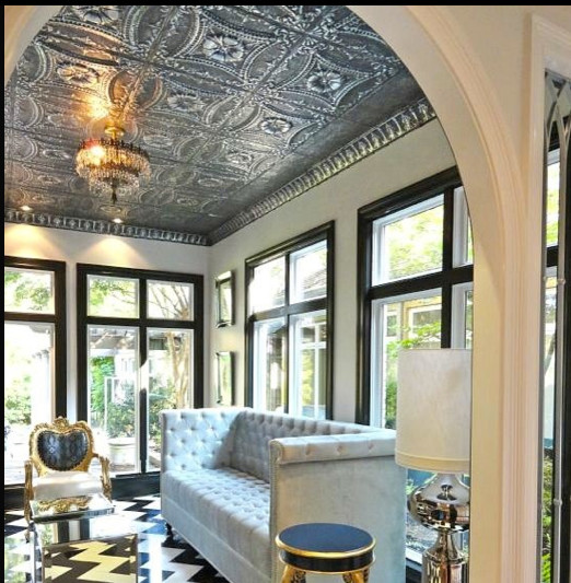 An Impressive Sitting Room with Tin Ceilings Traditional Living
