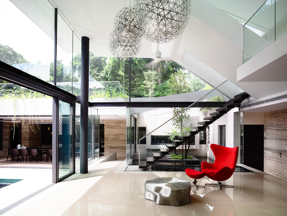 Living room - contemporary living room idea in Singapore
