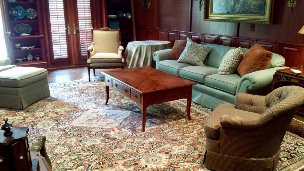 Antique Persian Mahal in a traditional library setting... Traditional