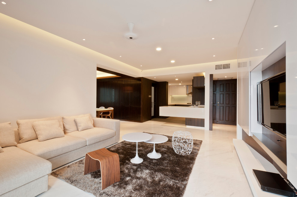Inspiration for a contemporary living room remodel in Singapore