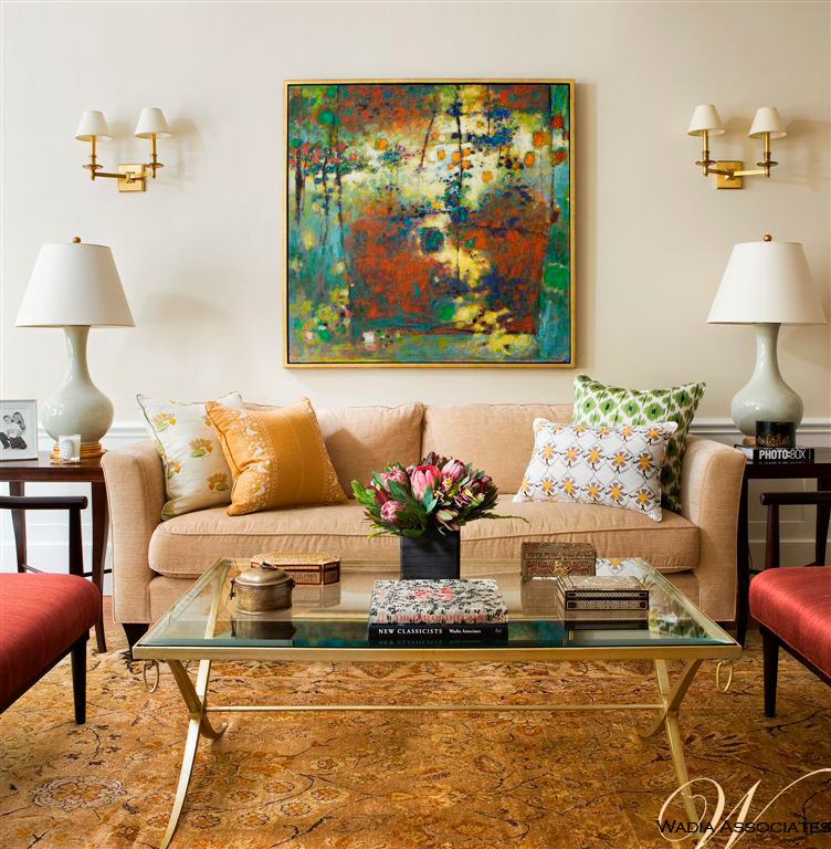 Living room - eclectic living room idea in New York