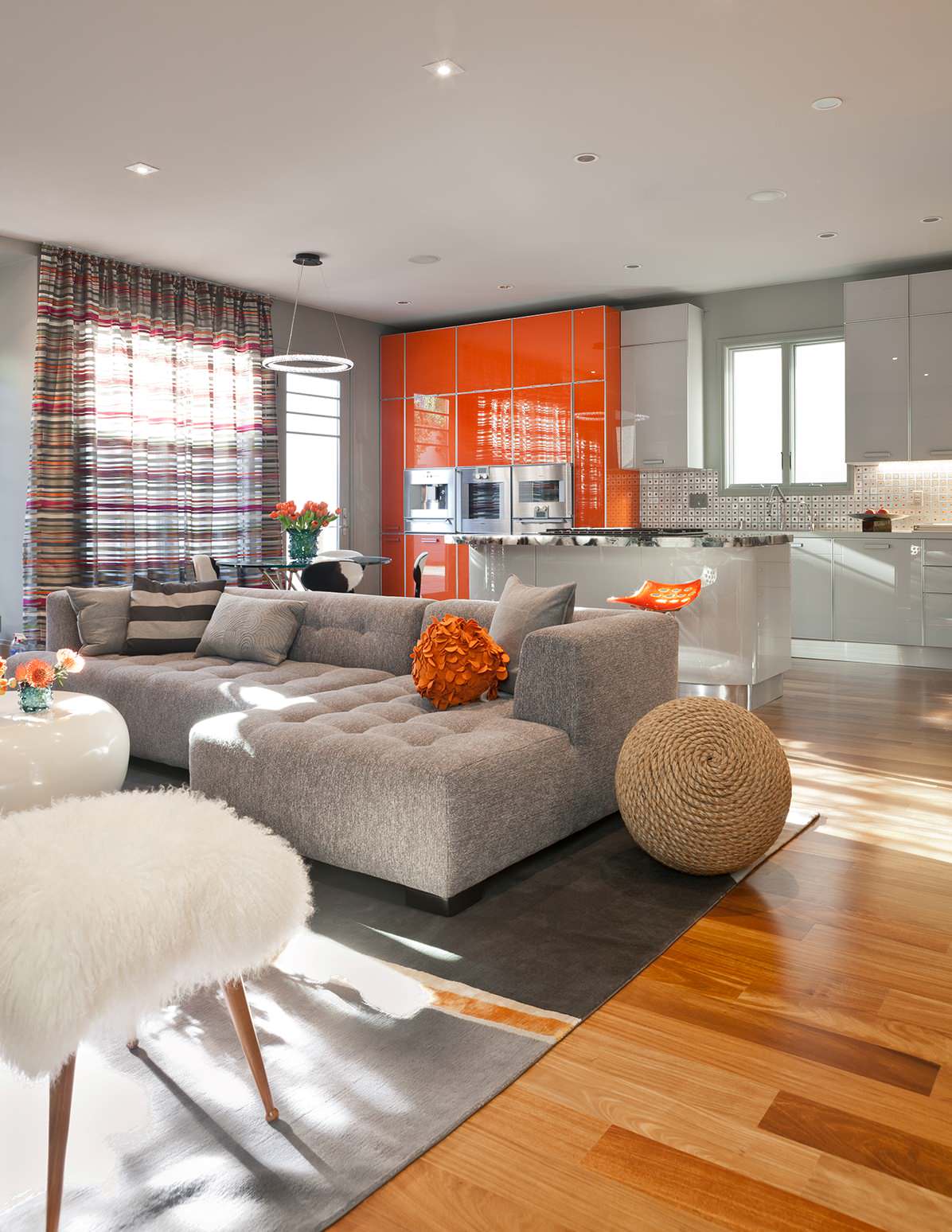 Grey And Orange Houzz, Orange And Grey Living Room