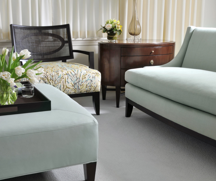 Aqua Living Room Contemporary Living Room New York by Robin