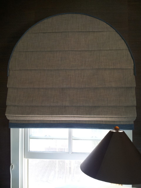 Arched Window Roman Shade - Contemporary - Living Room - Los Angeles - by  Masterpiece Shades | Houzz