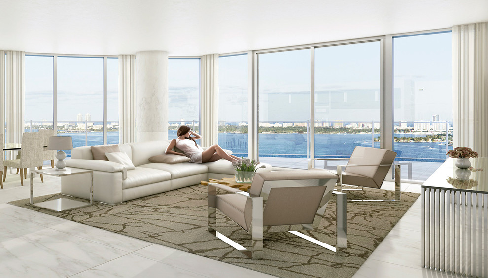 Großes Modernes Wohnzimmer in Miami