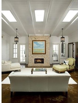 This is an example of a farmhouse living room in Charleston.