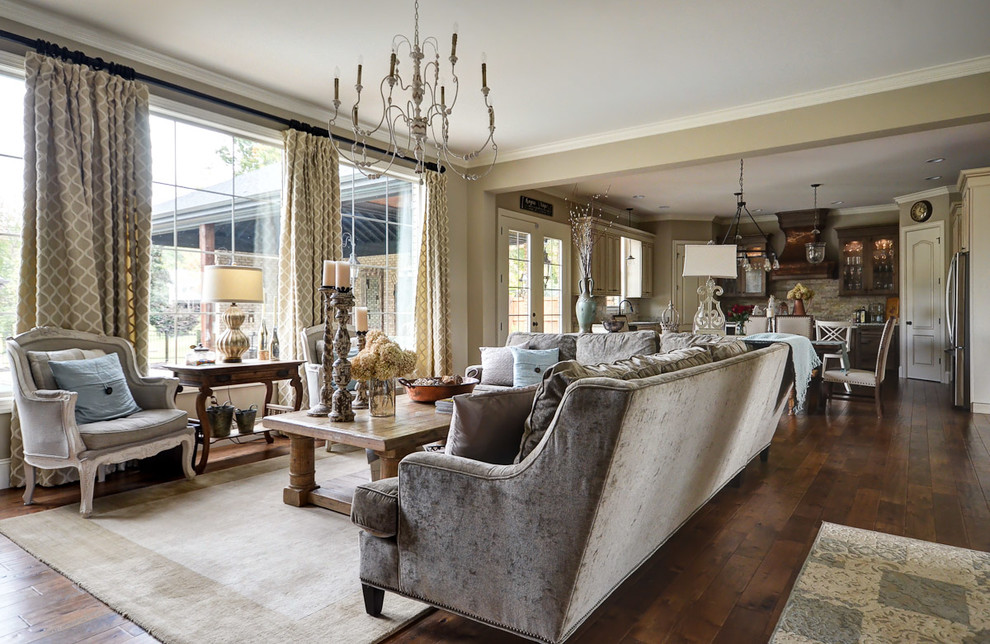 Inspiration for a timeless open concept living room remodel in Other