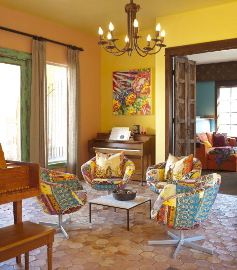 Inspiration for a southwestern living room remodel in San Diego