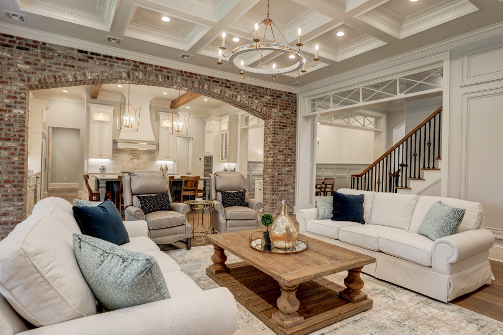 Living room - french country living room idea in New Orleans