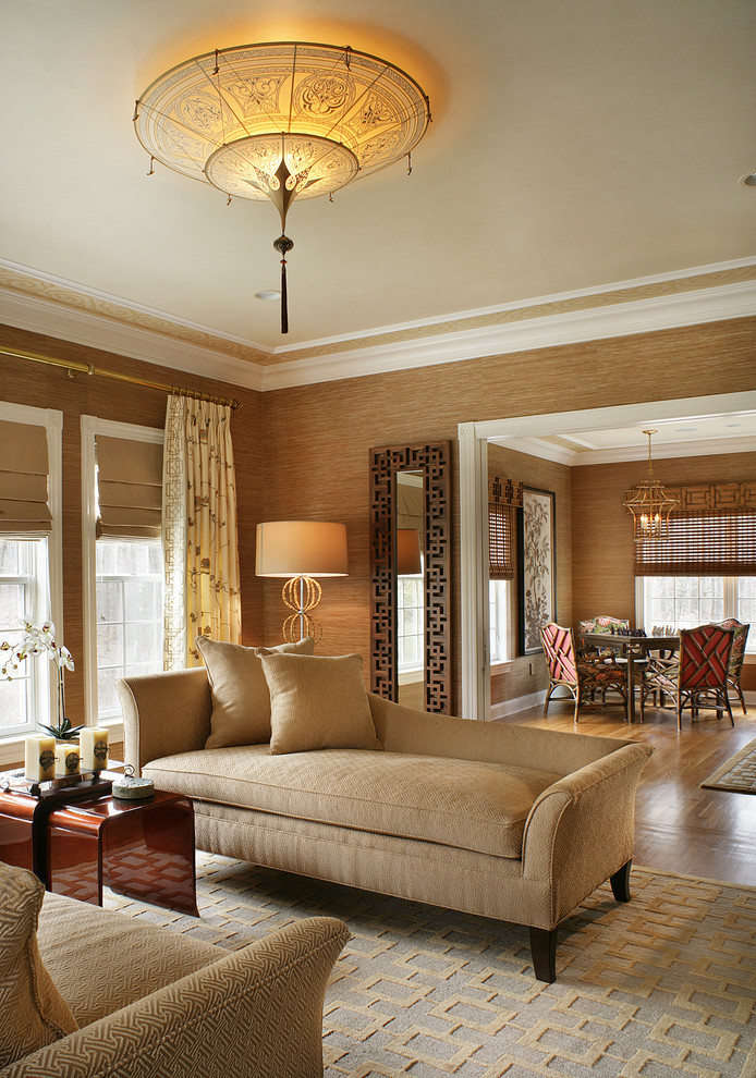 Asian Inspired Living Room Eclectic Living Room New York by