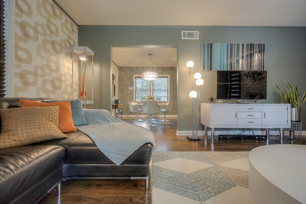 Photo of a medium sized contemporary living room in Atlanta.