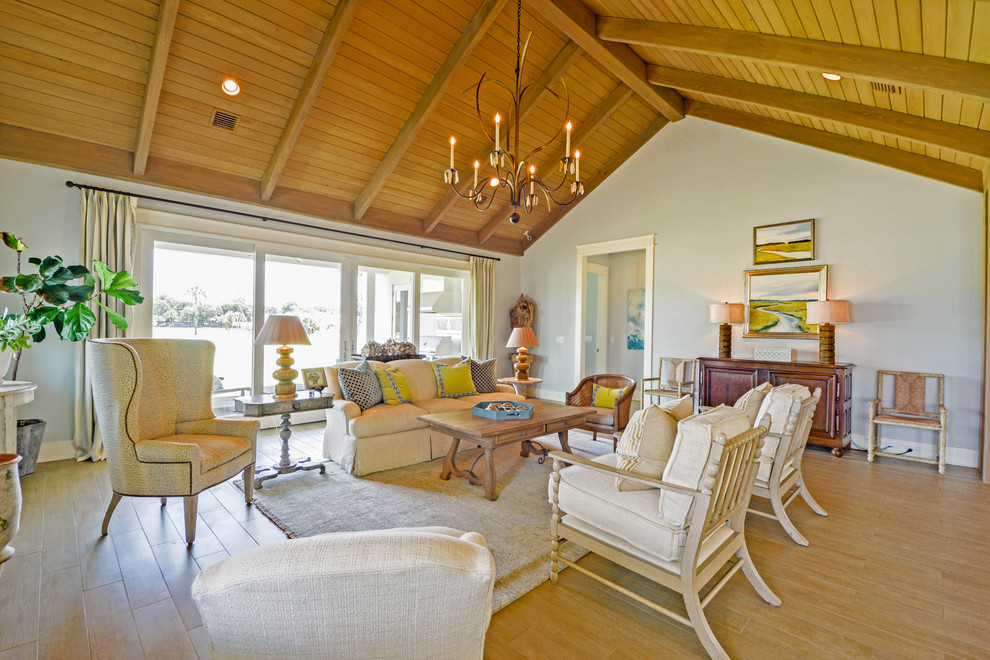 This is an example of a beach style living room in Jacksonville.