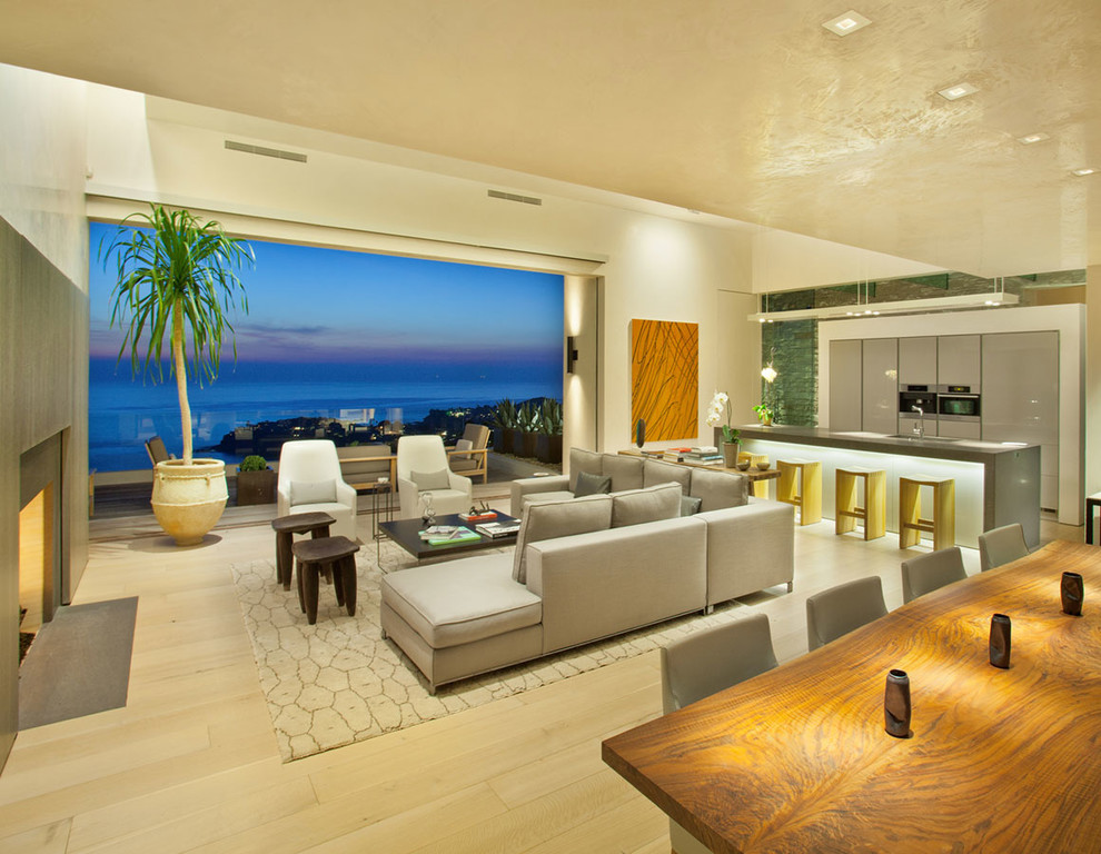 Photo of a contemporary living room in San Diego.