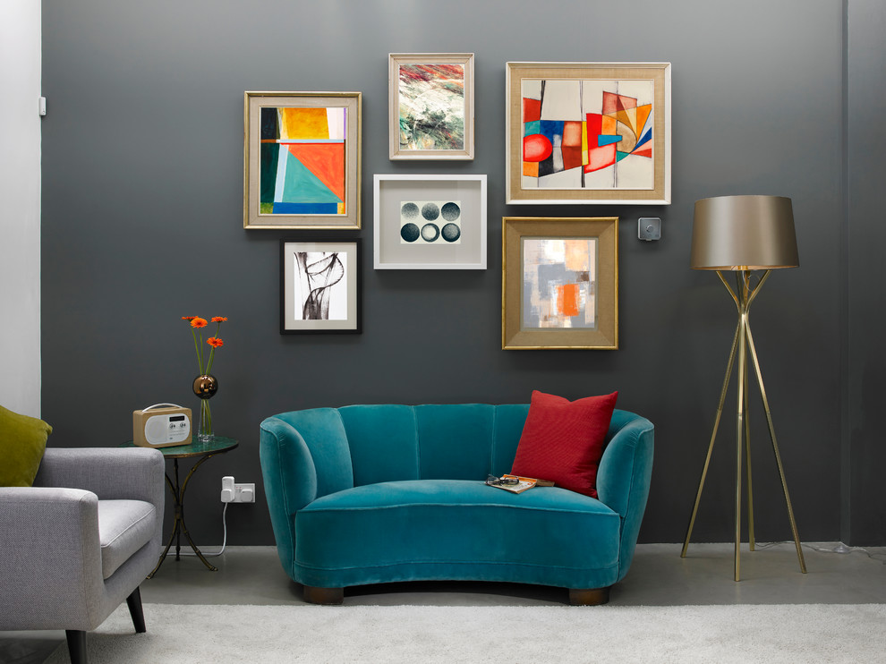 Trendy living room photo in London