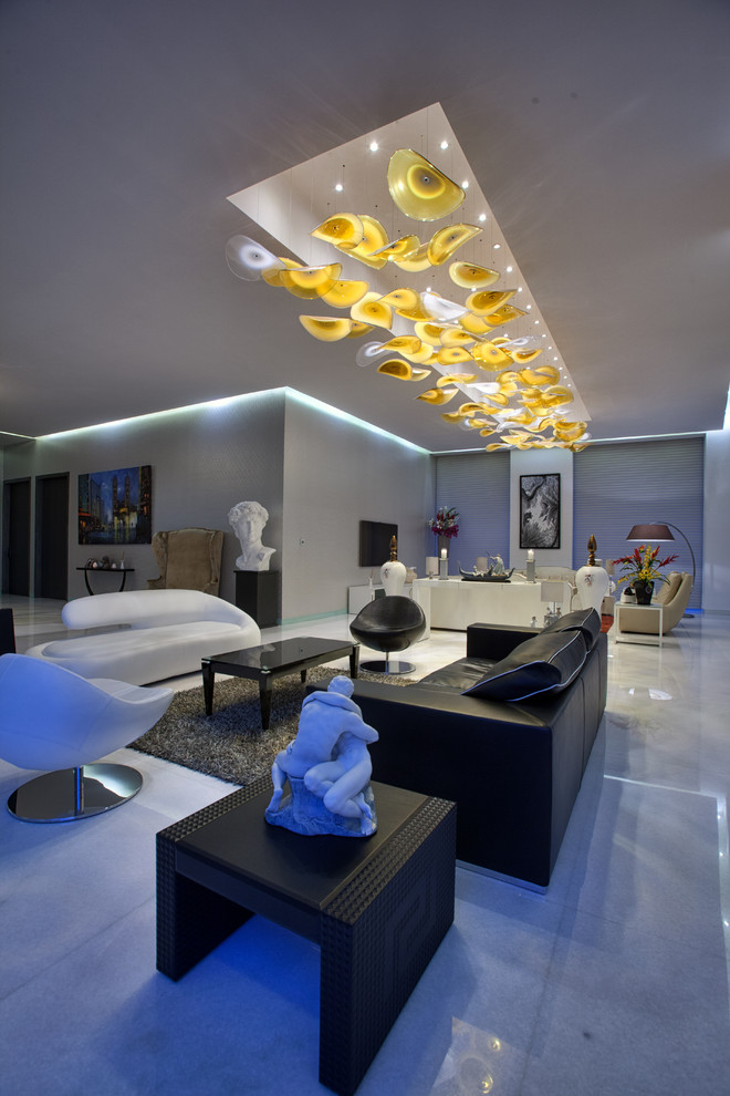 This is an example of a world-inspired living room in Bengaluru.