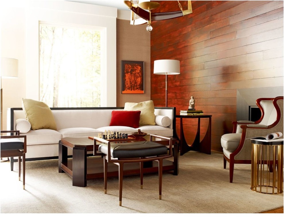 Living room - contemporary living room idea in Grand Rapids