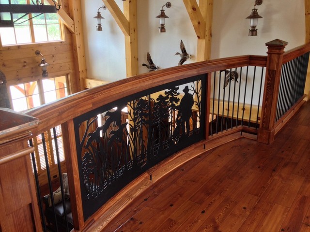 Balcony Railing - Curved Radius Railing - Rustic - Living Room - Tampa ...
