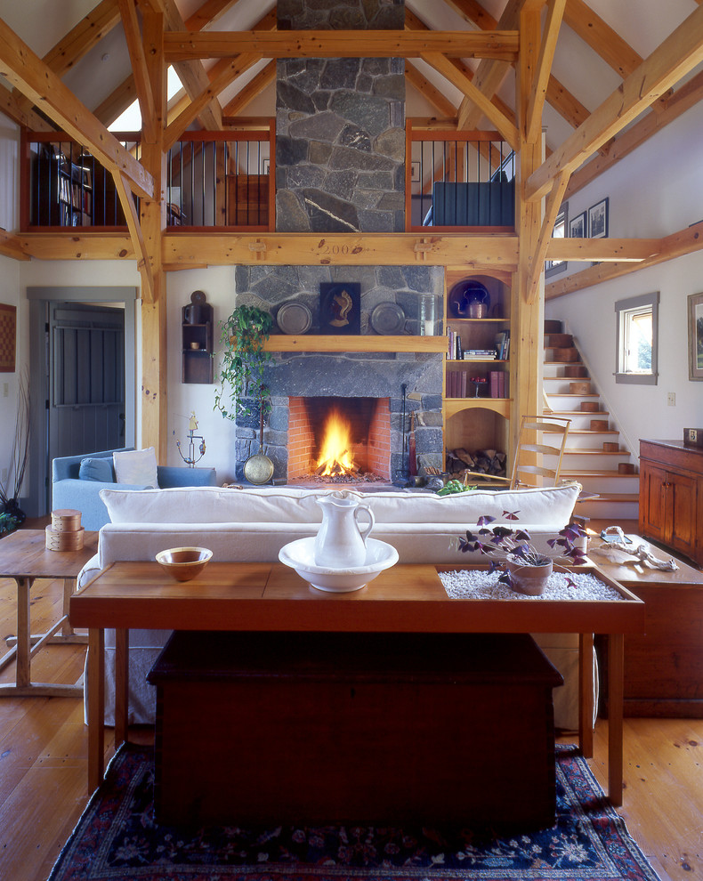 Inspiration for a country living room remodel in Boston