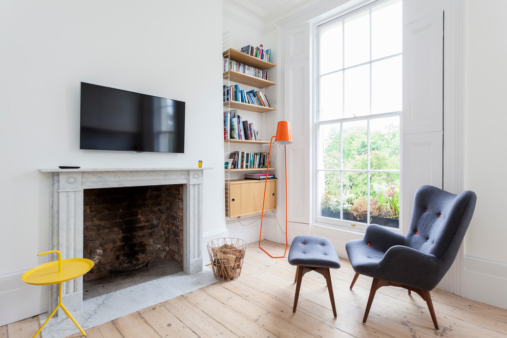 Photo of a scandi living room in London.