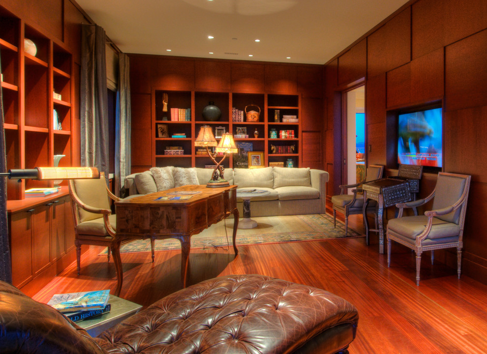 Photo of a contemporary living room in Dallas.