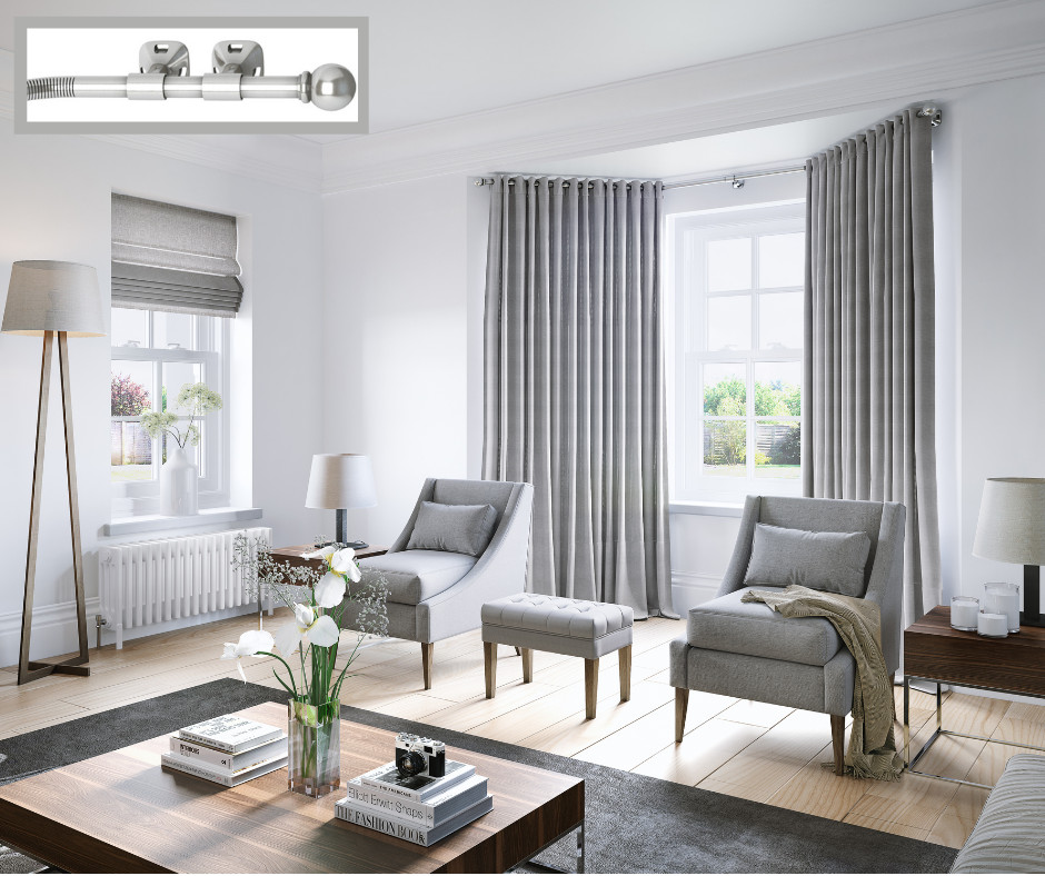 Foto di un soggiorno minimalista con pareti grigie e pavimento beige