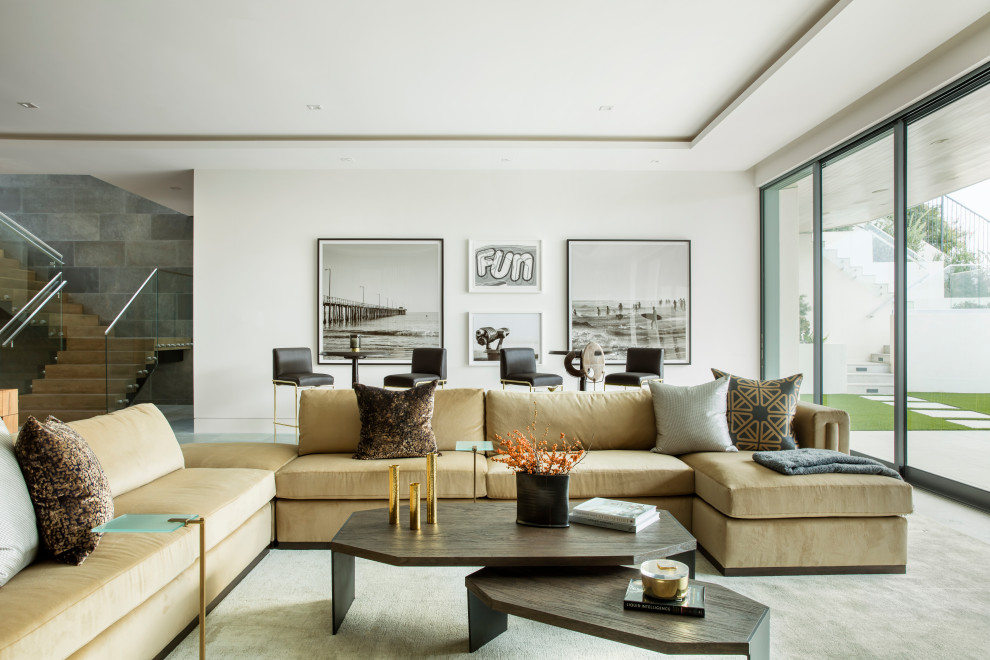 Inspiration for a contemporary living room remodel in Orange County