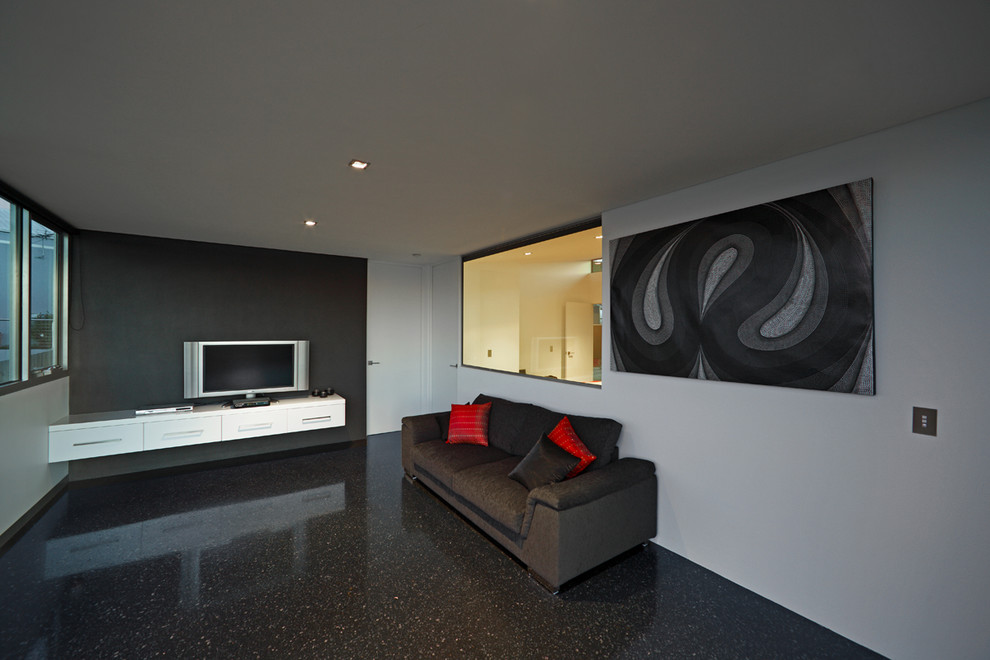 Photo of a contemporary living room in Hobart.