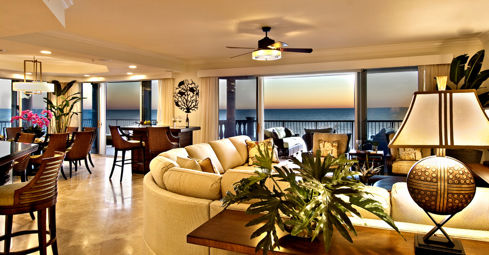 Beach Condo - Beach Style - Living Room - Miami - by Southern Showcase