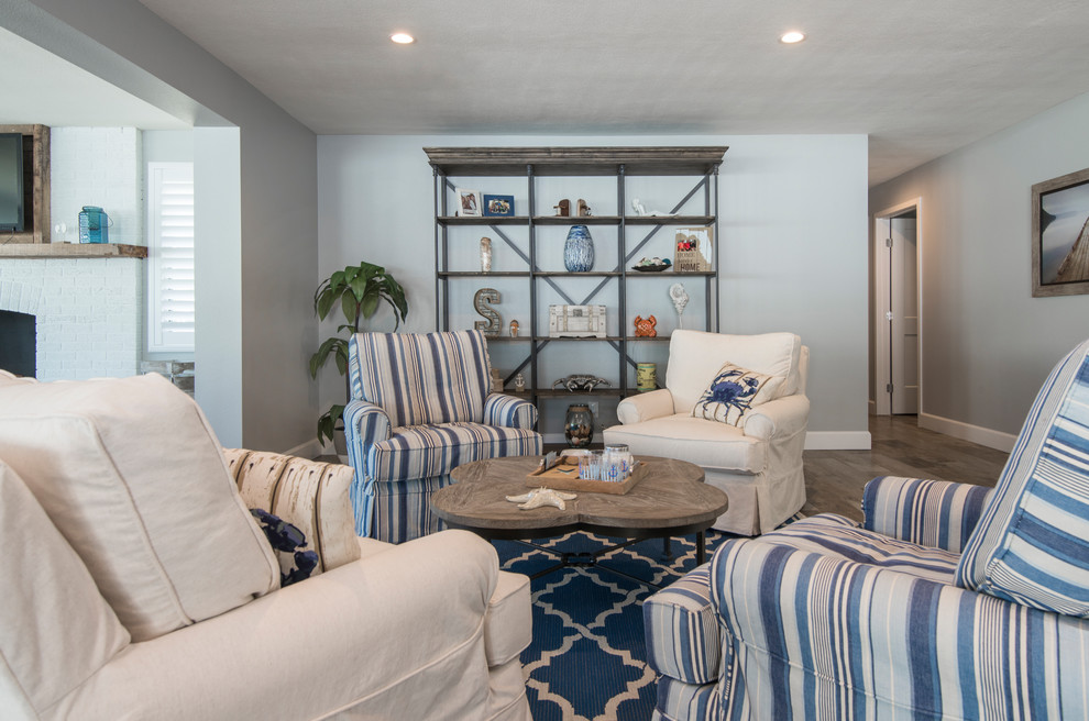 Design ideas for a beach style living room in Orlando.