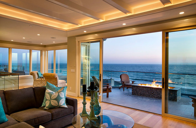 Beach House Modern Craftsman For Sale Coastal Living Room