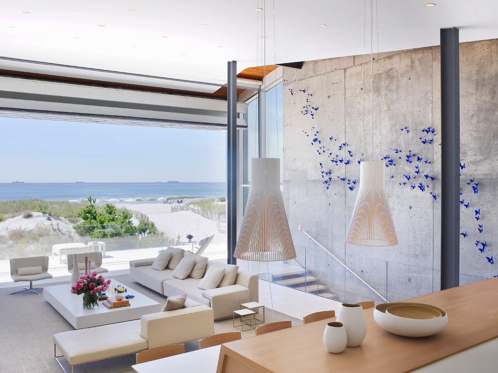 Inspiration for a large modern open concept living room remodel in New York