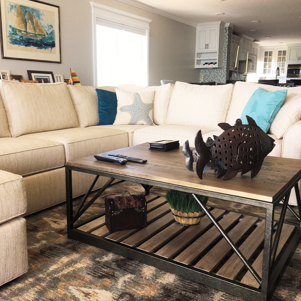Design ideas for a coastal living room in Orlando.