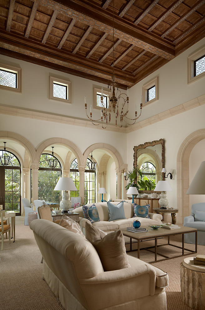 Living room - mediterranean living room idea in Miami