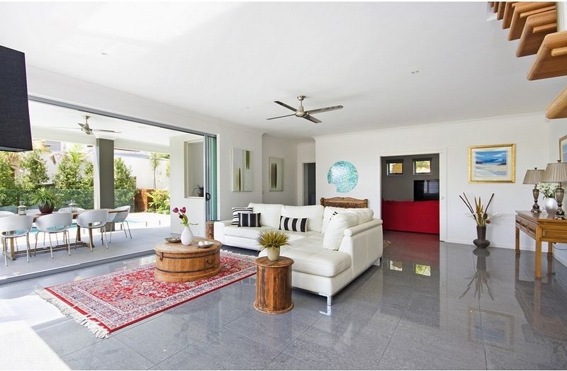 Living room - coastal living room idea in Sunshine Coast