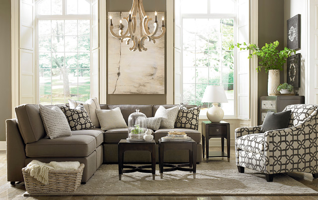 Beckie L Shaped Sectional By Bassett Furniture Contemporary Living Room Raleigh By Bassett Furniture Houzz