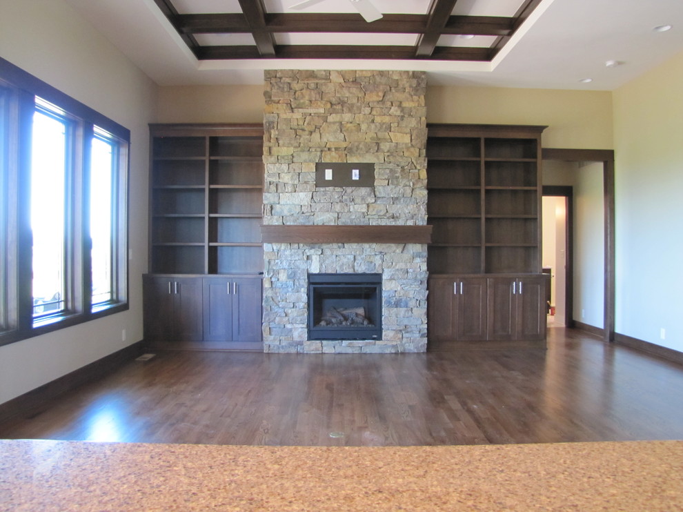 Living room - craftsman living room idea in Omaha