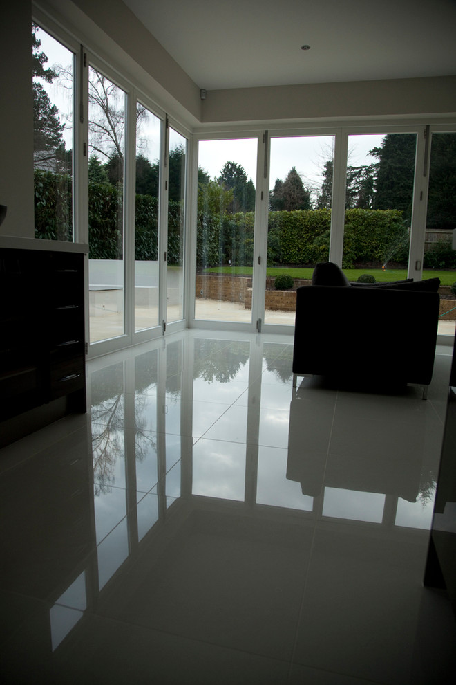 Photo of a contemporary living room in Manchester.