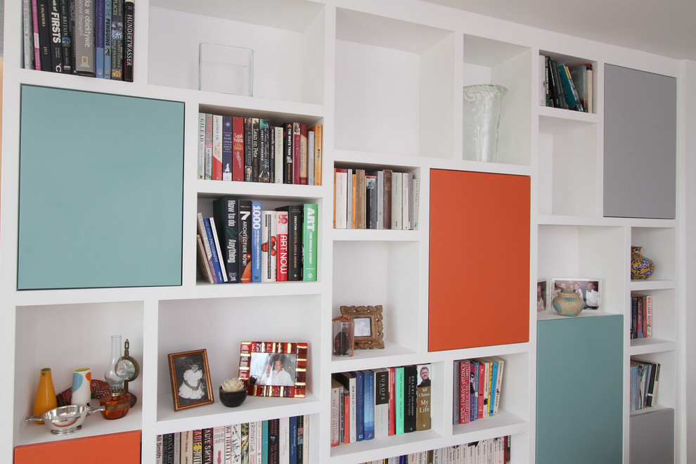 Bespoke Bookcase With A Splash Of Colour Richmond, London