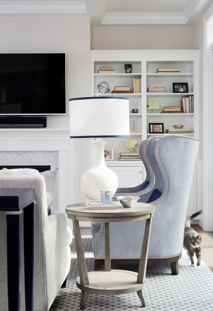 bethesdaglamfam Blue Wingback Chairs Transitional Living Room DC Metro by Laura Fox Interior Design LLC Houzz NZ