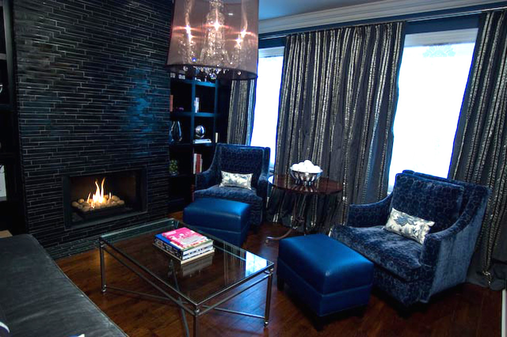 Black & Navy Elegance Eclectic Living Room Toronto by Lucid Interior Design Inc. Houzz