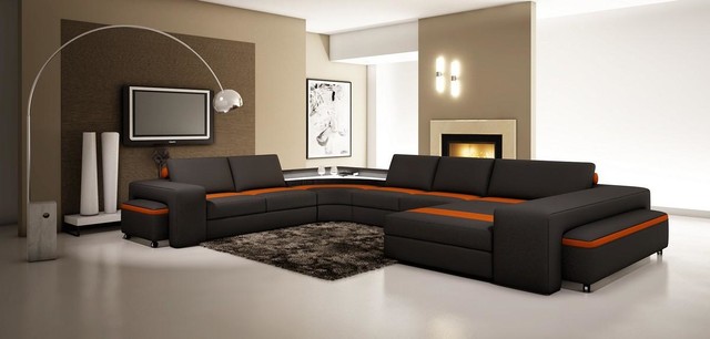 Black Orange Bonded Leather Sectional Sofa With Chaise Modern Living Room Los Angeles By Eurolux Furniture Houzz Uk - Modern Black Sectional Leather Sofa Black Orange Bonded Leather Sectional Sofa With Chaise Modern Living Room Los Angeles By Eurolux Furniture Houzz Uk - Modern Black Sectional Leather Sofa