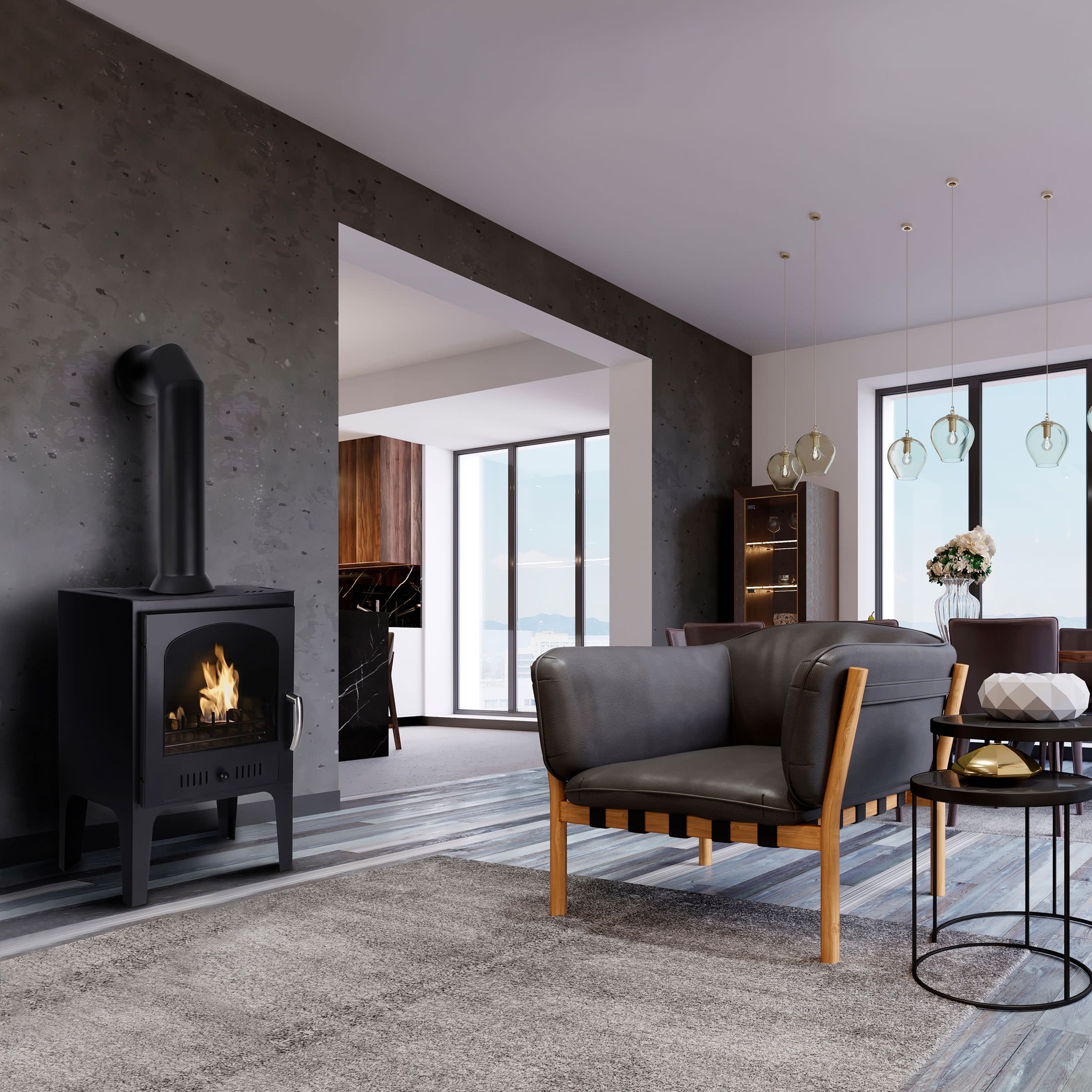 75 Most Popular 75 Beautiful Grey Living Room with a Wood Burning Stove  Ideas and Designs Design Ideas for September 2023 | Houzz IE