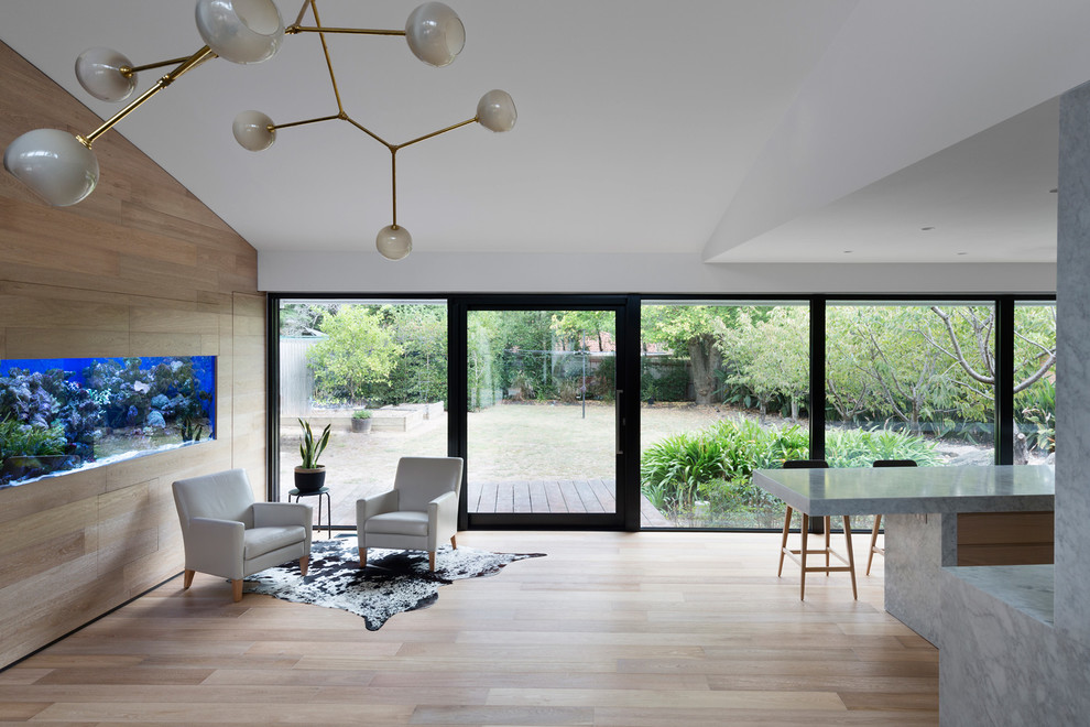 Design ideas for a modern living room in Melbourne.
