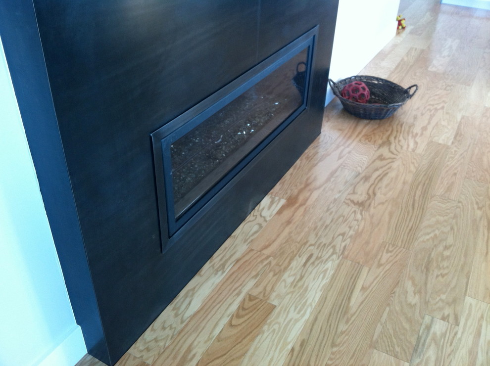 Blackened Steel Modern Fireplace Surround Modern Living Room San
