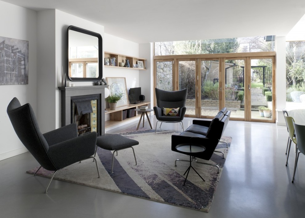 Living room - contemporary living room idea in Dublin