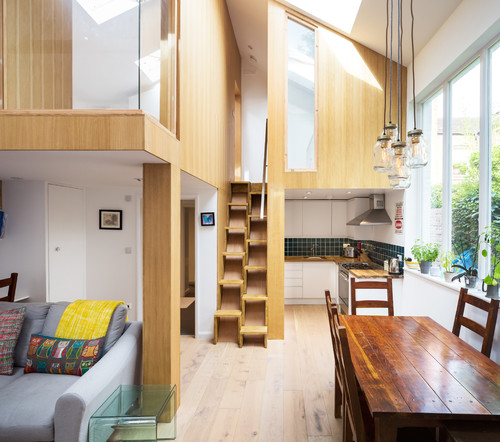 My Houzz 元アトリエの天井高を活かした 宙に浮くボックス空間が心地よい家 Houzz ハウズ