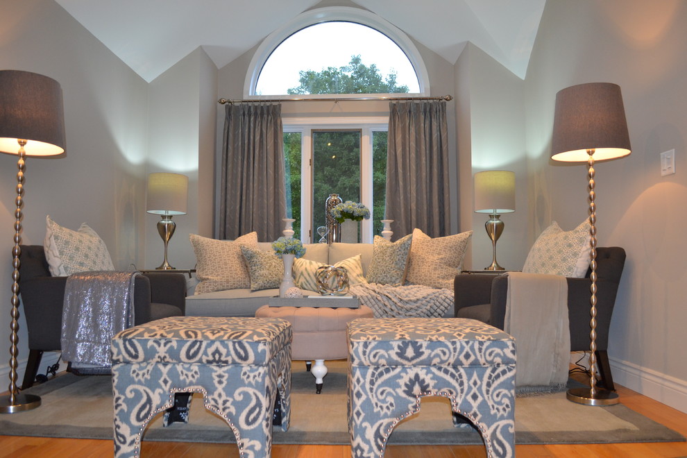 Blue And Grey Modern Formal Living Room, Modern Formal Living Room Ideas