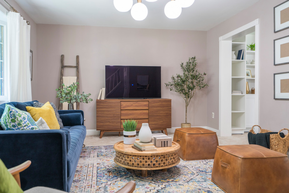 Inspiration for a 1950s living room remodel in Philadelphia
